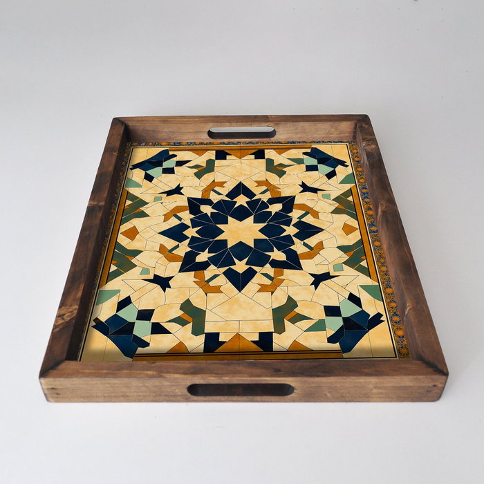 Aberto Design REF012 Bandeja de Madera Maciza, 48x38 cm